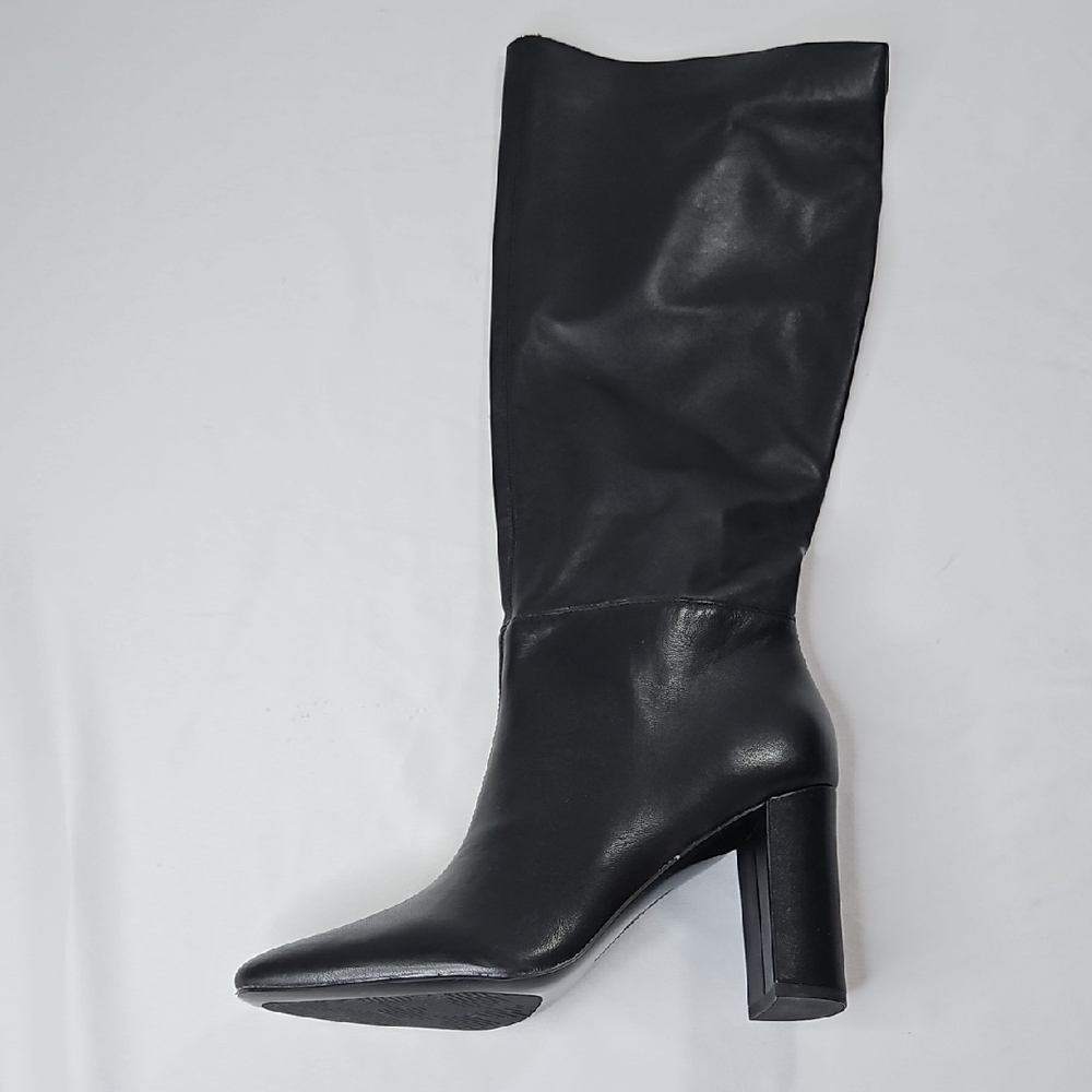 Karl Lagerfield Vani-Heeled Black Riding Boots Size 8.5